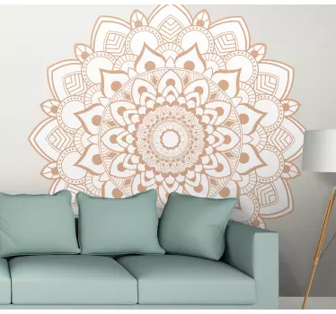 Wanddecoratie stickers Crèmekleurige mandala - TenStickers