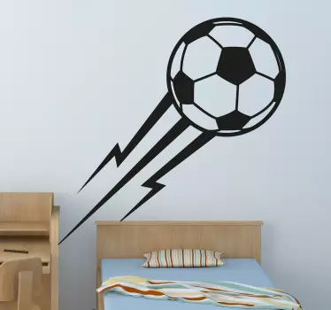 Wandsticker van Voetbal met Bliksem - TenStickers