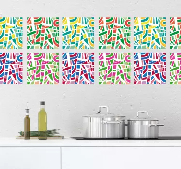 Tegelstickers keuken abstract veelkleurig - TenStickers