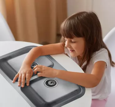 Wasbak Decoratieve Muursticker - TenStickers