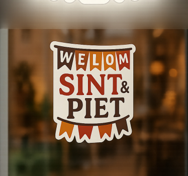 Welkom sint&piet vlaggetjes etalage sticker - TenStickers