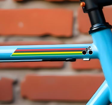 Wereldkampioen kleuren strepen fiets sticker - TenStickers