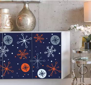 Kerst sticker winterpatroon ontwerp - TenStickers