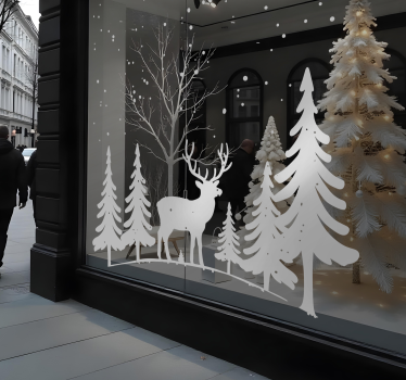 Kerst raamsticker winters tafereel - TenStickers