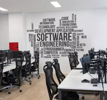 Woordwolk sticker voor software engineering - TenStickers