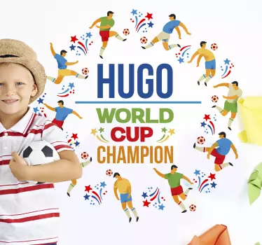 World cup champion naamsticker - TenStickers