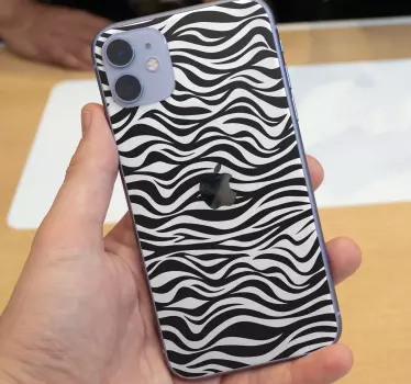 Zebrapatroon golven iPhone sticker - TenStickers