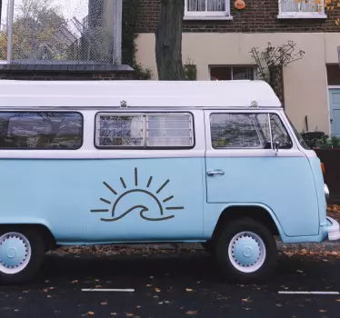 Camper sticker zon en golf - TenStickers