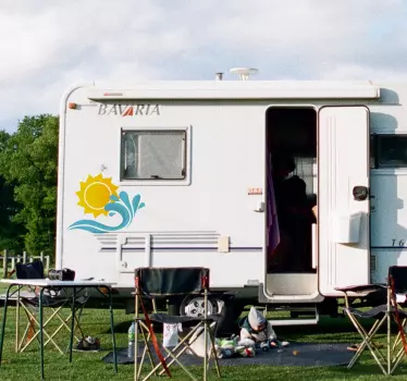 Camper sticker zee en zon - TenStickers
