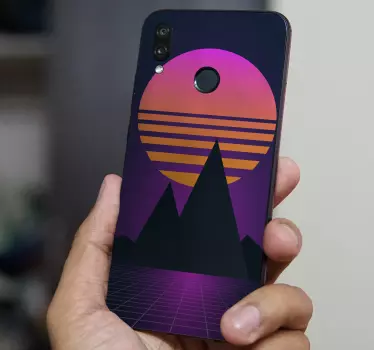 Zonsondergang berglandschap huawei sticker - TenStickers