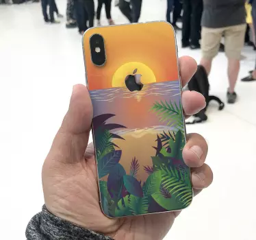 Zonsondergang met palmbomen iPhone sticker - TenStickers
