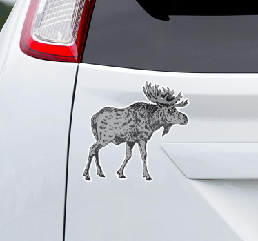 Zwart-witte elanden autosticker - TenStickers