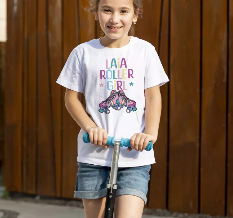 Roller girl T-shirt met naam - TenStickers