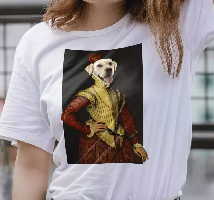 Aanpasbare honden afdruk aristocratisch T-shirt - TenStickers