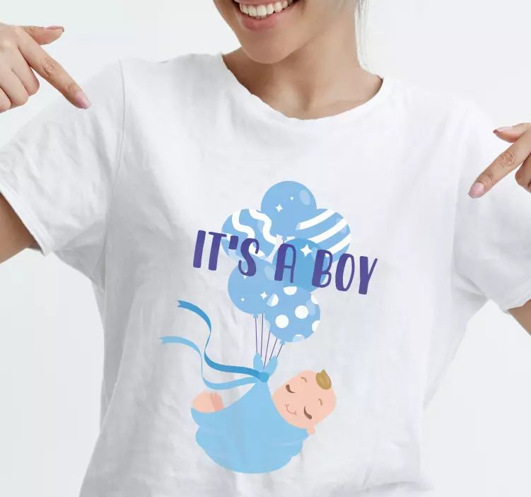 Babyjongen onthullen baby t-shirt - TenStickers