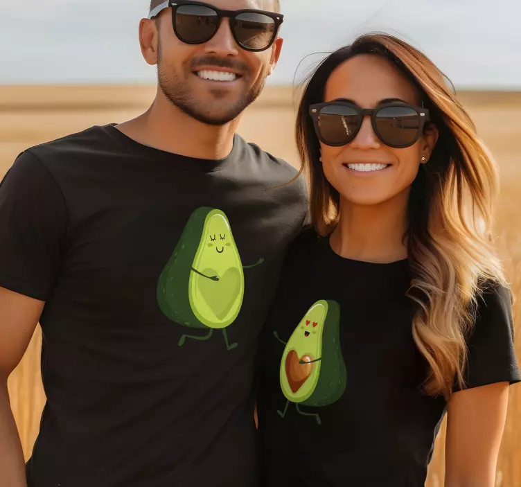 Couple T Shirts vrolijke avocado's - TenStickers