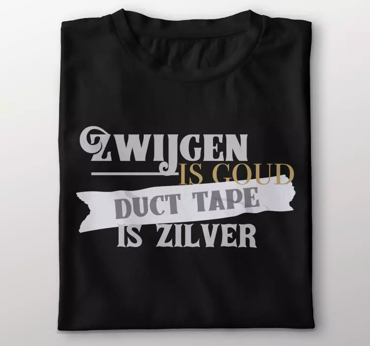 Ducttape is zilver T-shirt - TenStickers