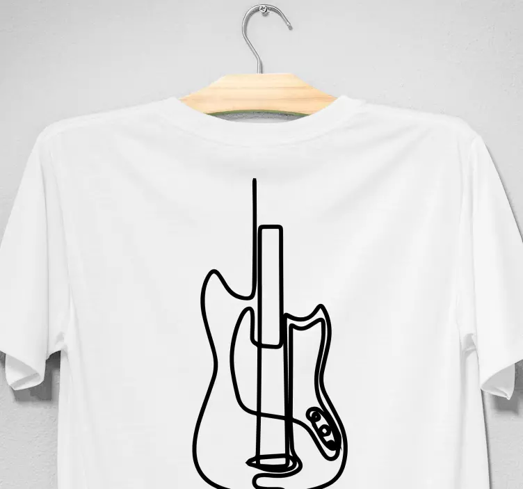 Elektrische gitaar minimalistische op maat t-shirt - TenStickers