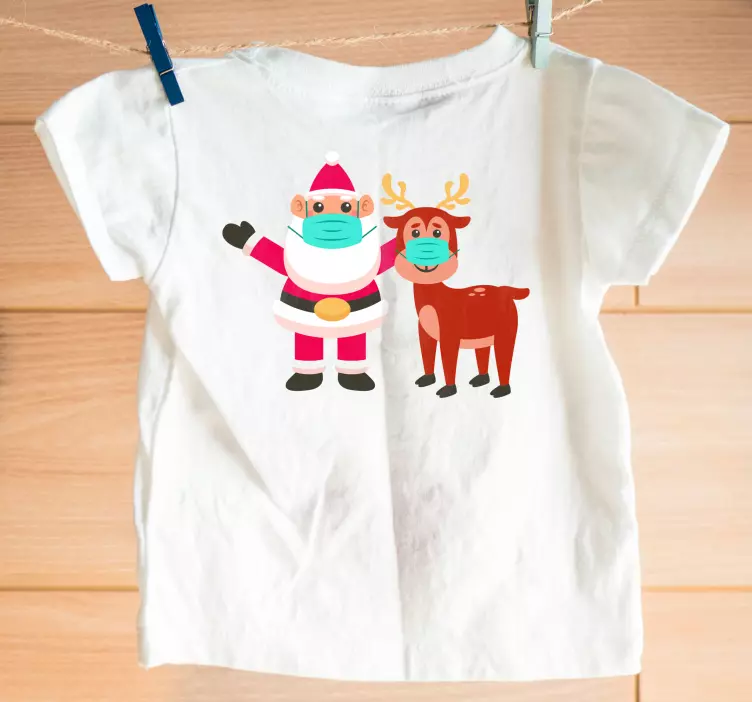 Feestelijk kerstmannen rendier duo t-shirt vaders en zonen - TenStickers