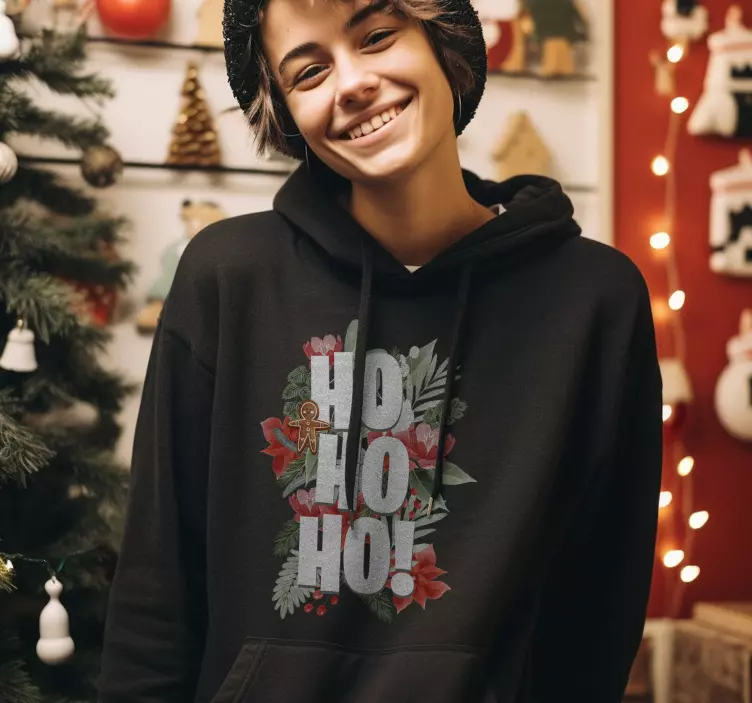 Ho ho ho tekst kerstmis hoodie - TenStickers