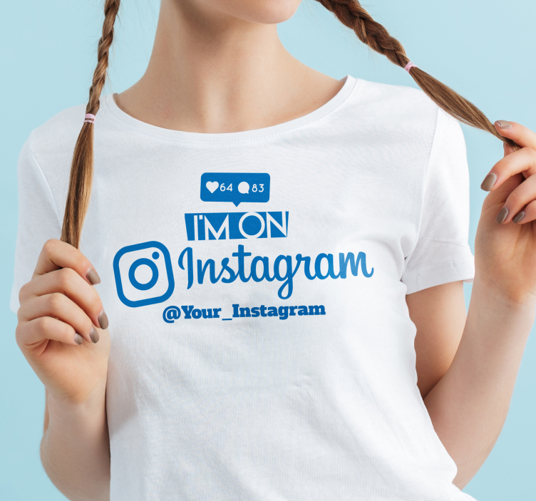 Jeugd aanpasbare instagram T-shirt met naam - TenStickers