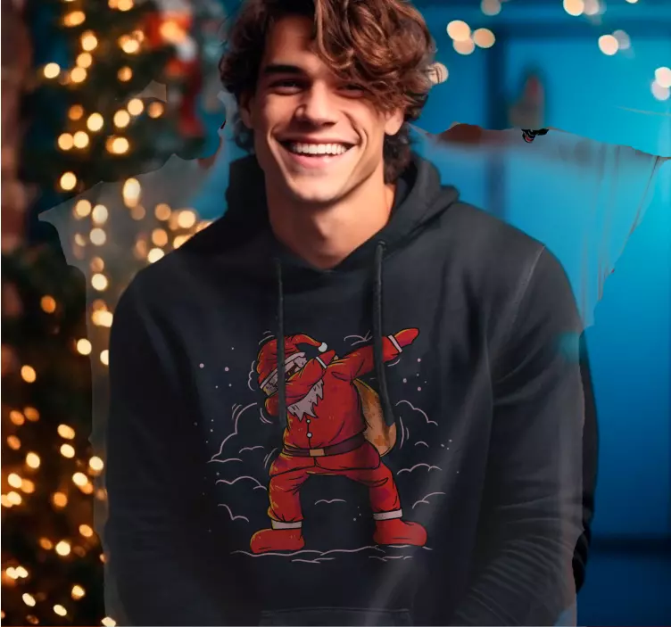 Kerst hoodie met kerstman in dab posering - TenStickers