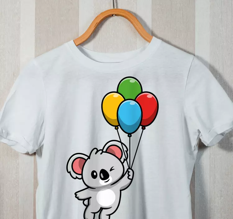 T-shirt kinderen Grijze koala met ballon - TenStickers