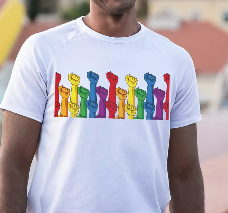 Kleurrijke vuistbump t-shirt - TenStickers