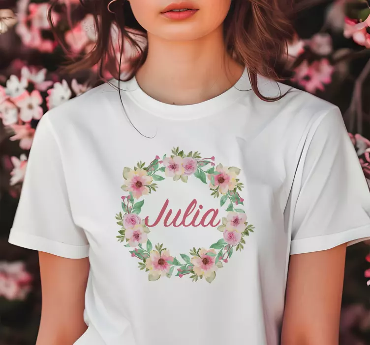 Lente bloemen T-shirt met naam - TenStickers