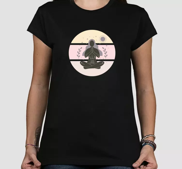 Meditatief vrouwensilhouet t-shirt - TenStickers