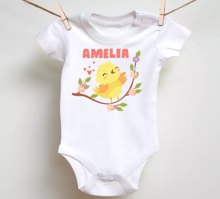 Op maat gemaakte blije chick baby t-shirt - TenStickers