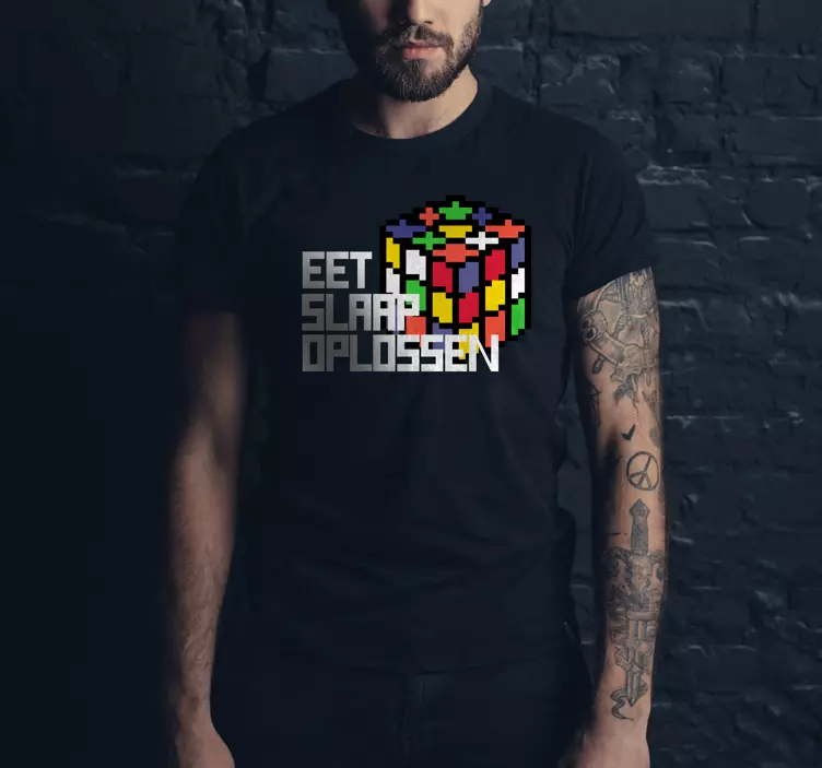 Oplossen t-shirt rubiks cube - TenStickers