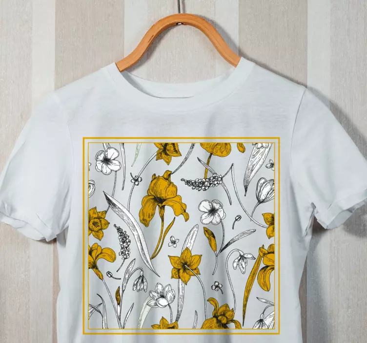 Motief met bloemenmotief t-shirt - TenStickers