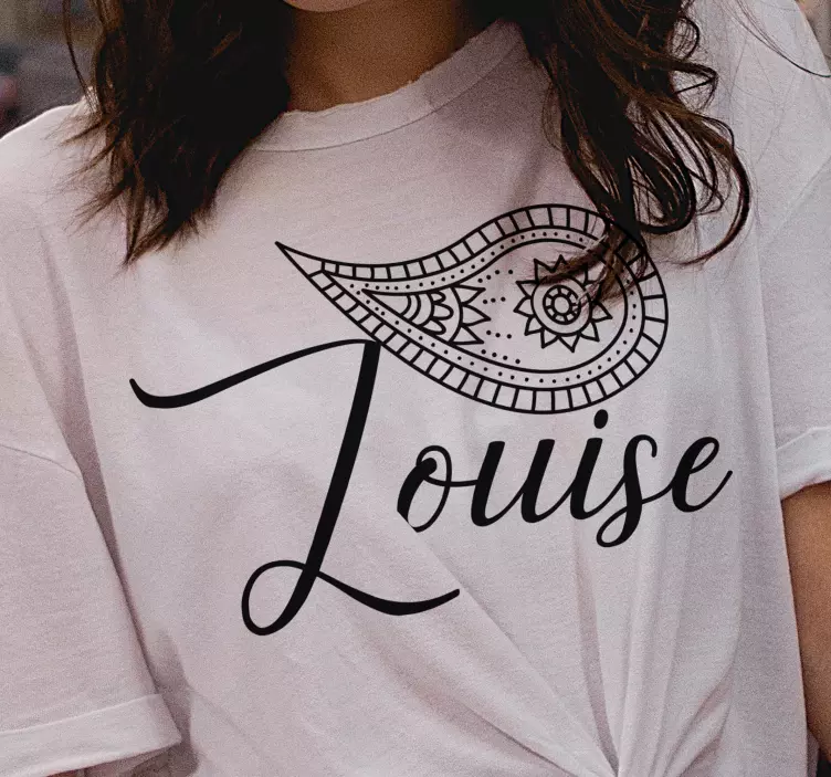 Paisley-ontwerp t-shirt met naam - TenStickers