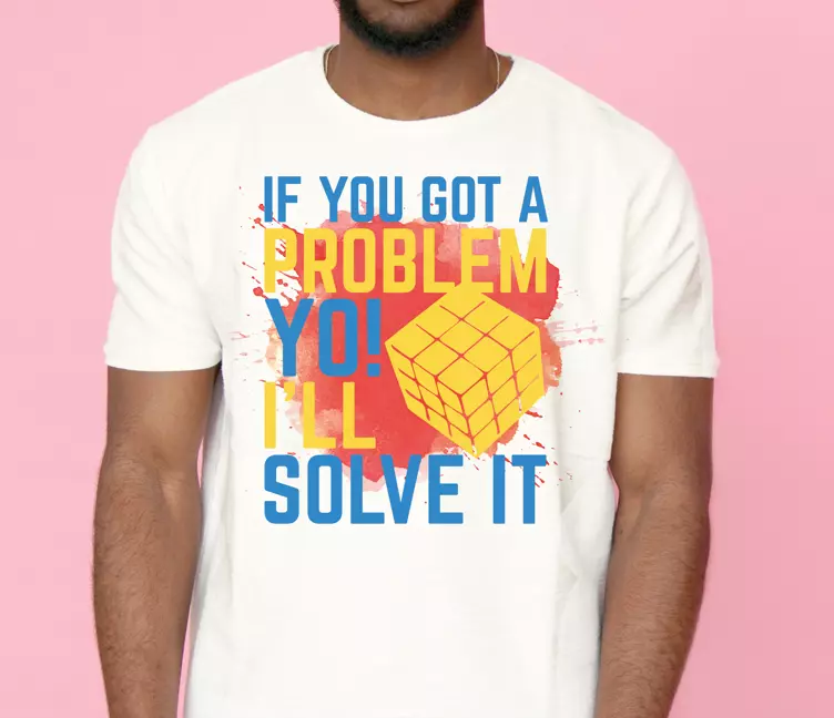 Probleemoplossende tekst t-shirt - TenStickers