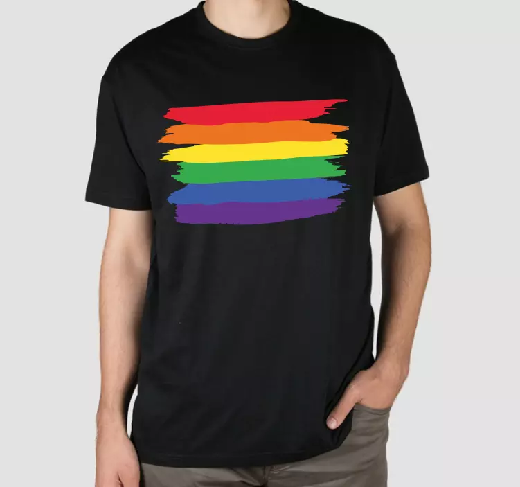 Regenboogkleurige strepen t-shirt - TenStickers