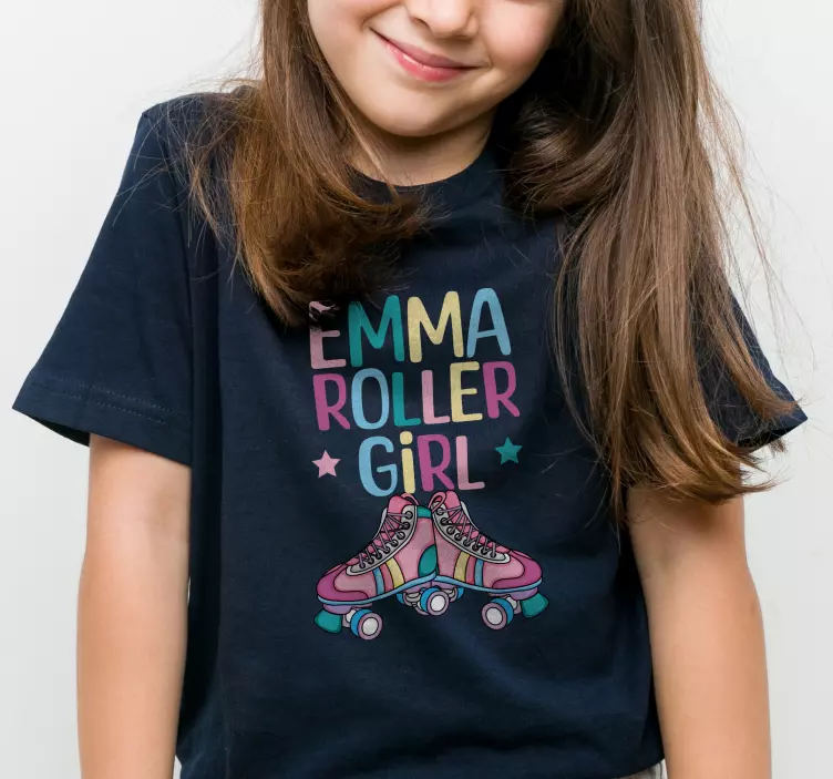 Roller girl T-shirt met naam - TenStickers