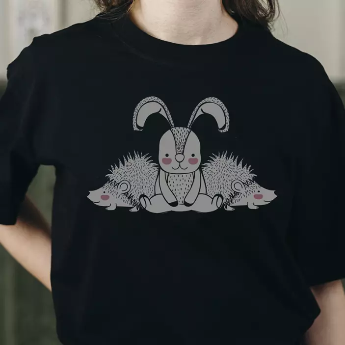 Schattige konijnen egel familie t-shirt - TenStickers