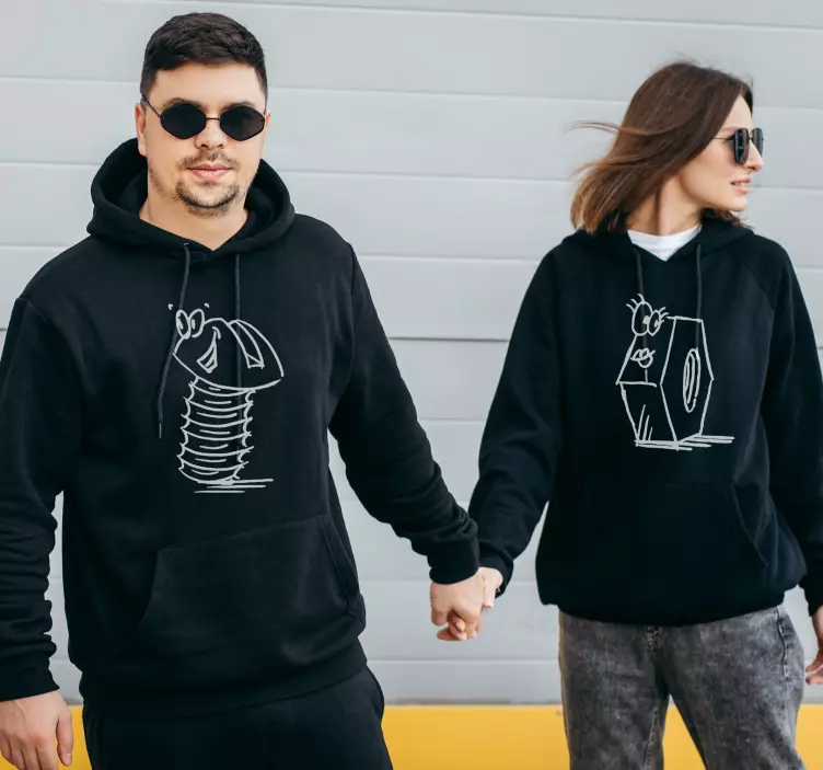 Schroef en bout couple hoodies - TenStickers
