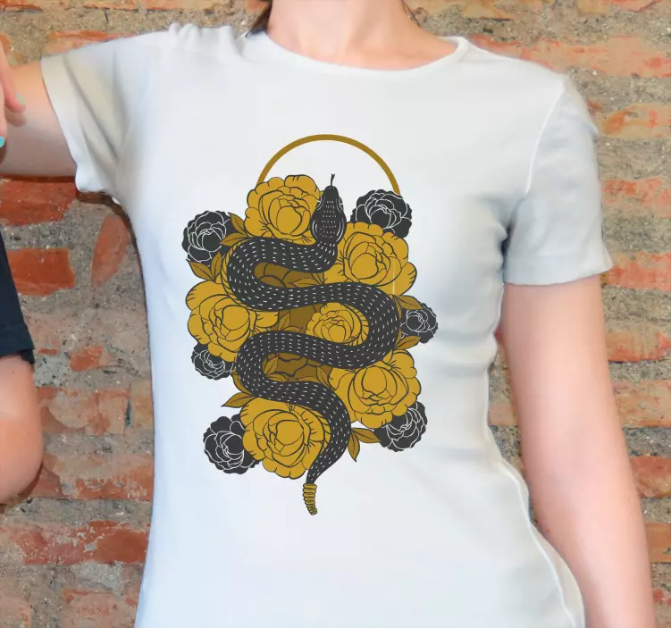 Slangen bloemenmotief t-shirt - TenStickers
