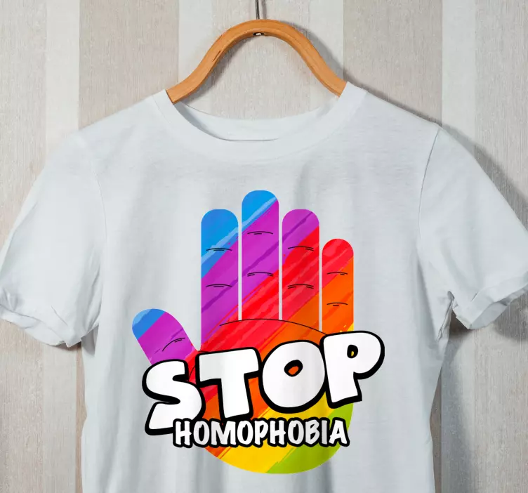 Stop homofobie boodschap t-shirt - TenStickers