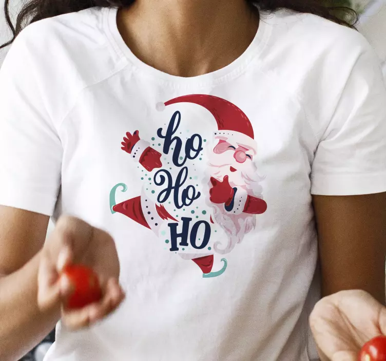 Kerst t-shirt met ho ho ho - TenStickers
