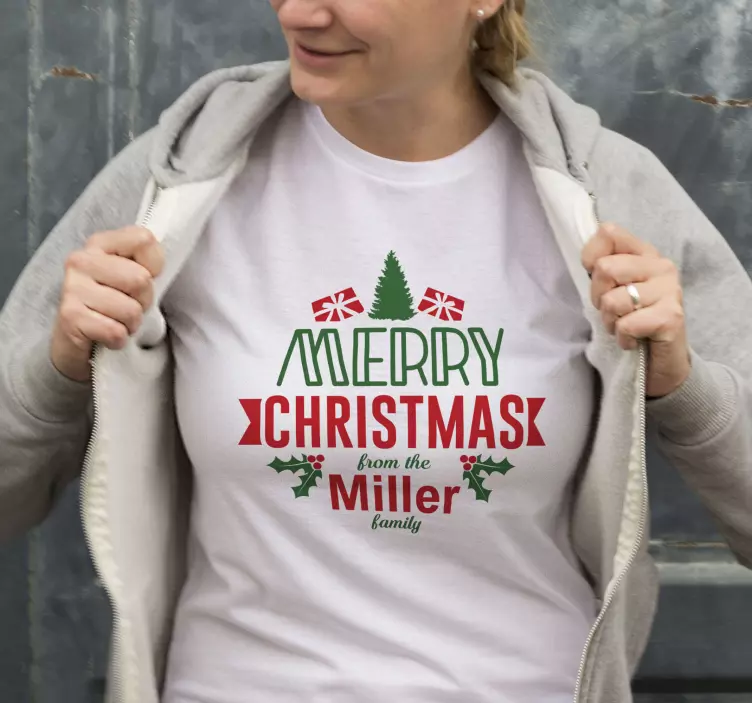 Kerst t-shirt Prettige kerstdagen gelukkig jaar - TenStickers