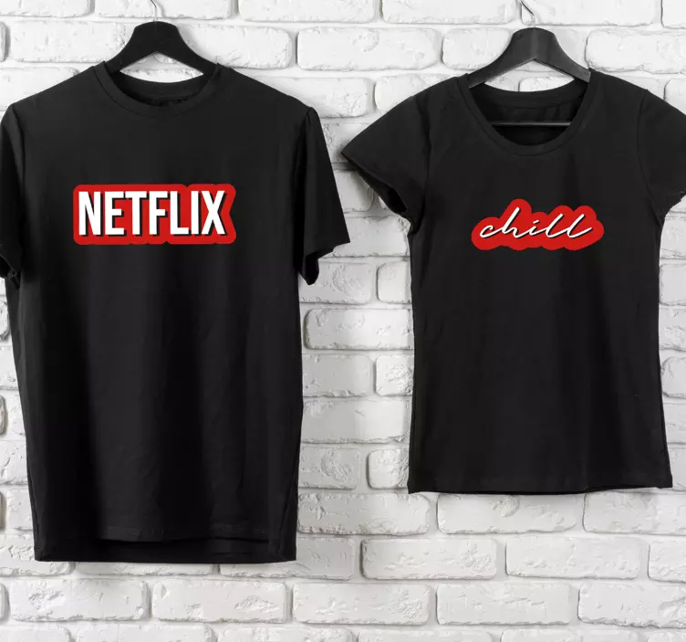Koppels t-shirts Netflix en chill - TenStickers