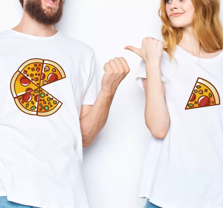 Koppels t-shirts Pizza samenvallende en trozos - TenStickers
