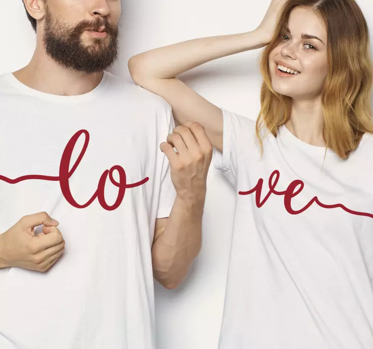 Couple T Shirts Sms liefde - TenStickers