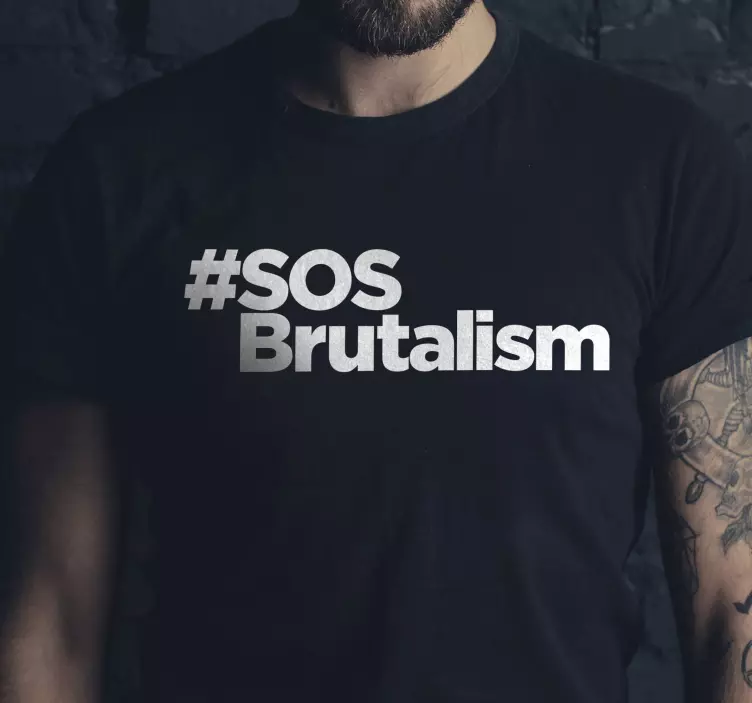 T-shirt met tekst SOS brutalisme - TenStickers
