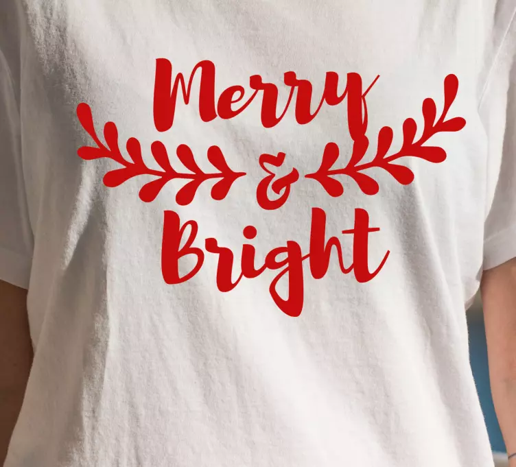 Vrolijke en heldere boodschap Kerst t-shirt - TenStickers