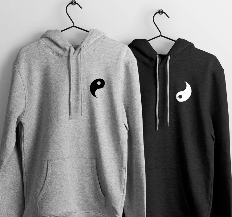 Yin Yang hoodies voor koppels - TenStickers