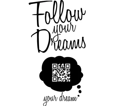 Volg je dromen qr-code T-shirt - TenStickers